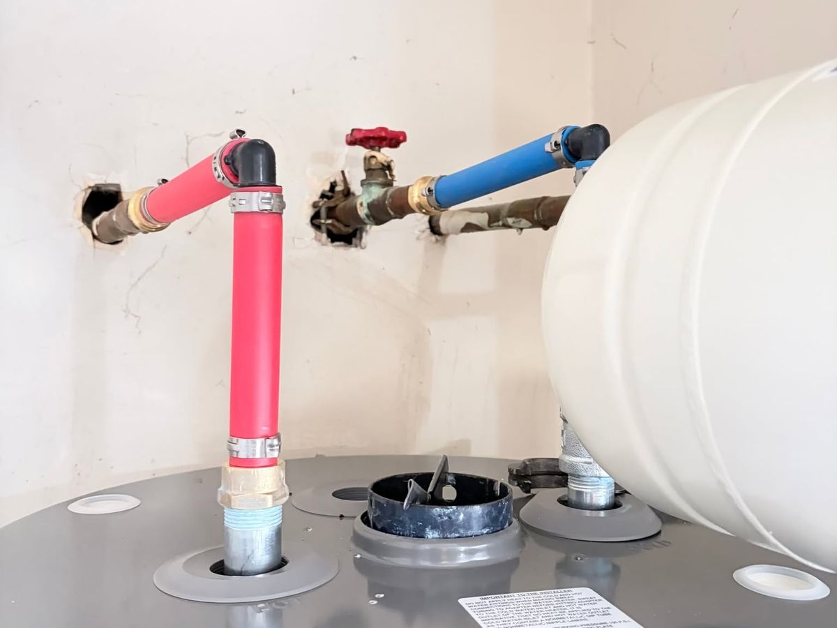 Top of an electric water heater